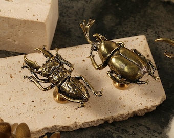 Antique brass insects Cabinet Cupboard handles knobs, Vintage Bronze beetles Wardrobe Dresser handle knob Drawer closet knobs Pulls Handles