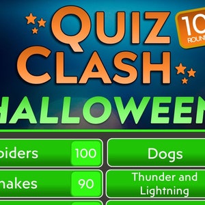 Halloween Party Game - Family Feud Quiz Game for Zoom - Virtual Trivia Quiz Game - Family Game Show - Party Game for Zoom - Halloween Games