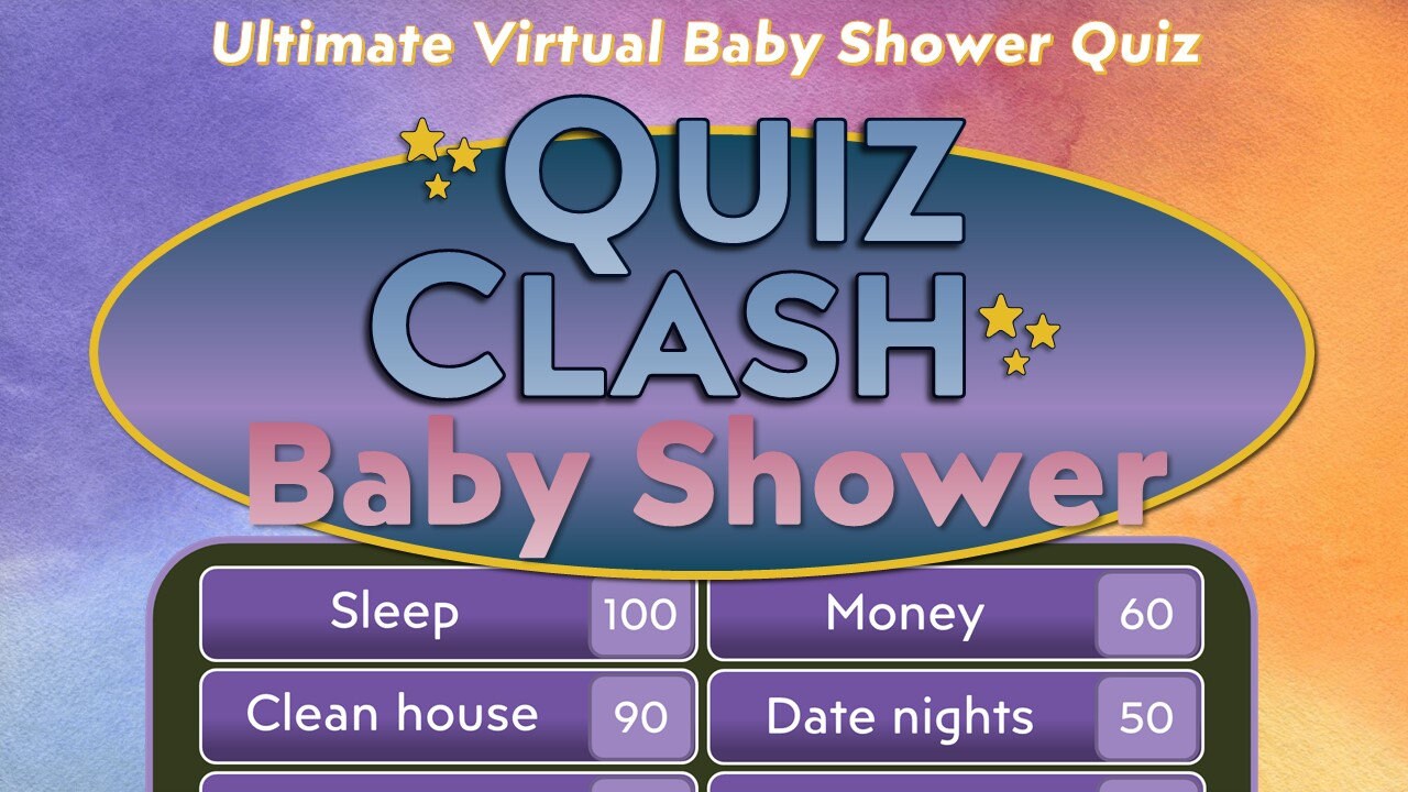 Baby Shower Game Show Virtual Baby Shower Quiz Boy Girl Gender Neutral