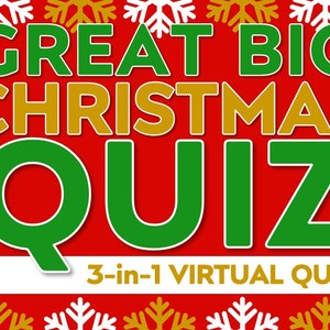 Big Christmas Quiz Night | 3 Christmas Zoom Quiz Games | Christmas Trivia Game for Zoom | Zoom Christmas Family Quiz | Virtual Quiz Night