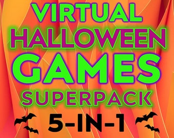 Halloween Party Games SUPERPACK! | Halloween Quizzes | Halloween Zoom Games | Family Halloween Games Download 5-in-1 |