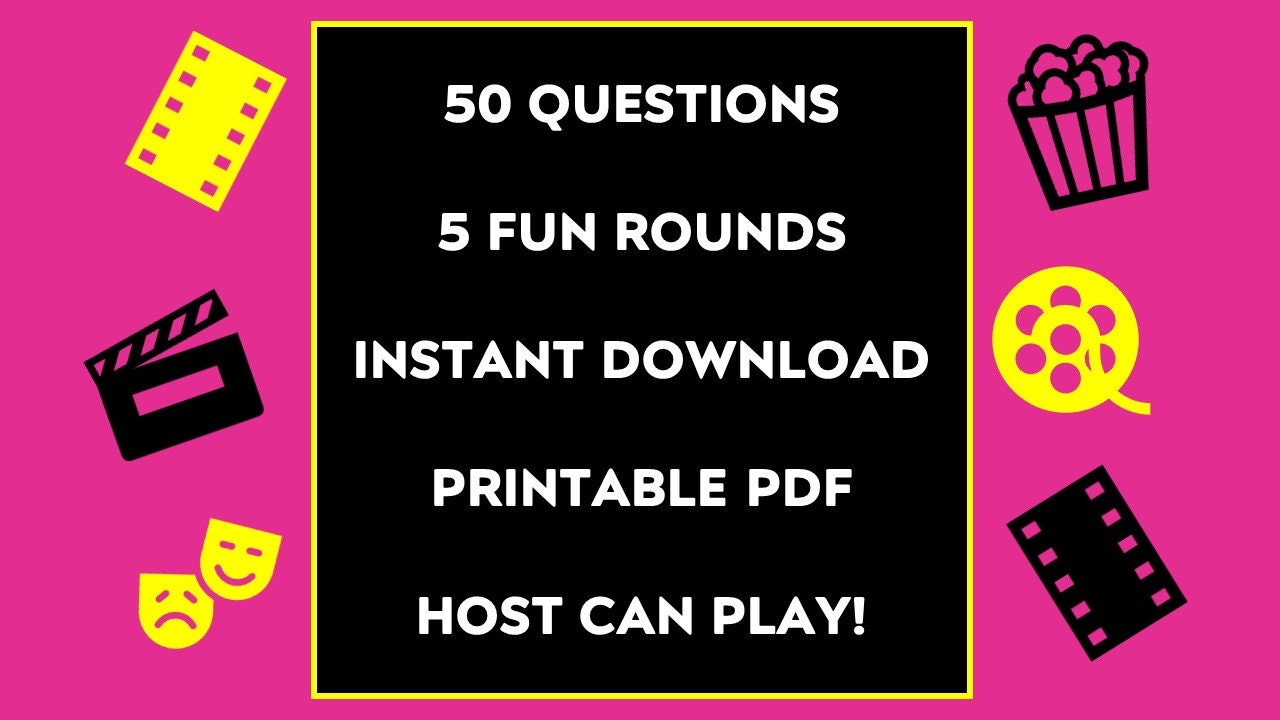 MOVIE QUIZ DOWNLOAD Printable Film Quiz for Family Movie Etsy UK