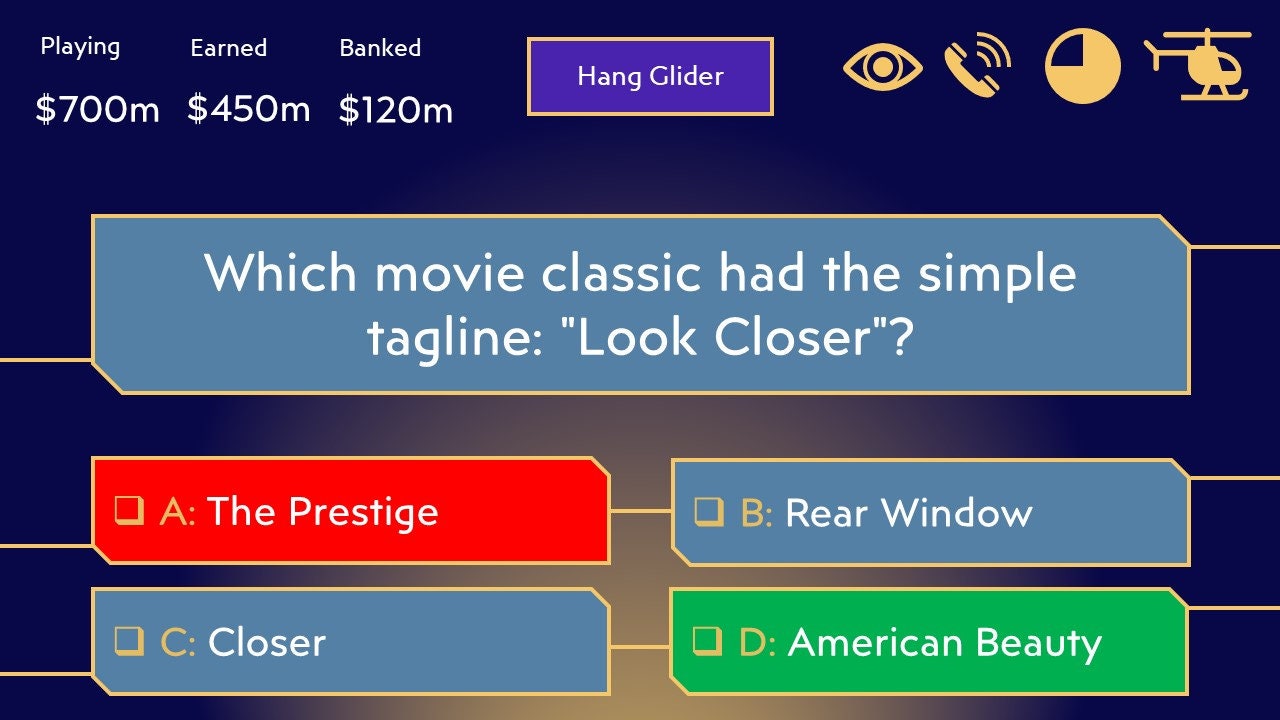 Virtual Millionaire Games for Zoom Virtual Quiz Night Pop Etsy