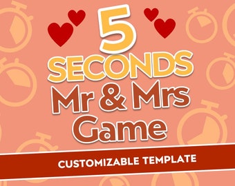 Custom Mr and Mrs Game | Romantic Couples, Virtual Valentines (Editable Template)