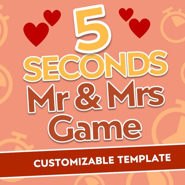 Custom Mr and Mrs Game | Customizable Valentines Day Game | Editable Romantic Virtual Couples Game | Virtual Valentines Zoom Game Template