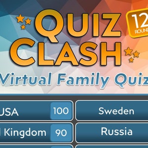 Quiz Clash - Virtual Game Show - Family Feud Game - Trivia Party Game for Zoom - Family Game for Zoom - Virtual Quiz Game Download