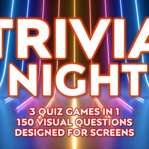 TRIVIA NIGHT | 3 Virtual Quiz Games in 1 - Visual Quiz for Zoom Games or Teams Games Night | Family Quiz Nights | Pub Quiz Questions