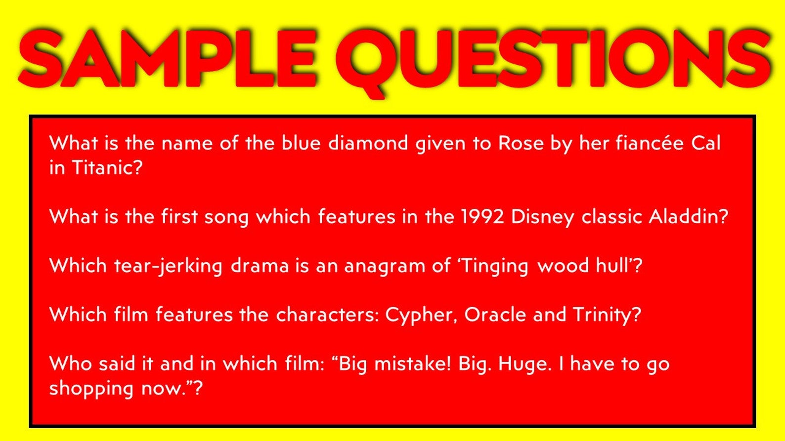 1990s Movie Quiz Printable Quiz Download 90s Film Trivia Quiz Book ...