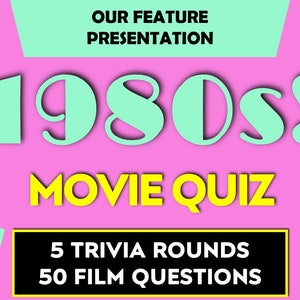 1980s Movie Quiz Download | Printable Trivia Quiz Book for 1980s Birthday Party & 80s Theme Nights, Pub Quiz Ideas and Retro Party Ideas