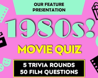 1980s Movie Trivia Quiz | Retro Party Game (PDF Download)