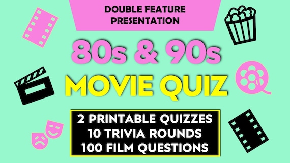 Retro Movie Quiz 100 Movie Trivia Questions For 1980s Theme Etsy