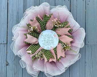 Floral Mother's Day Wreath, Front Door Decor, Springtime Gift
