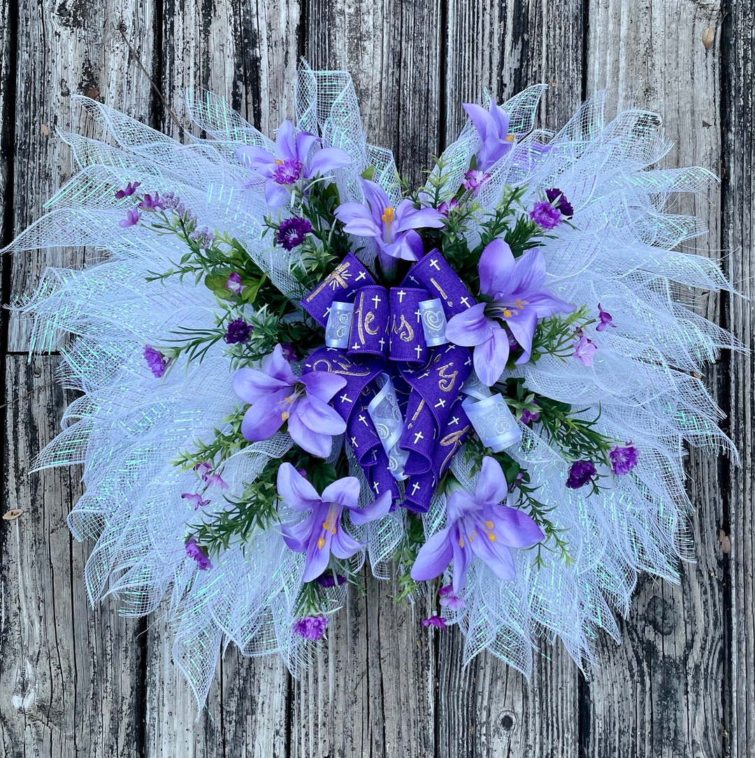 Angel Wings, Church Wreath, Grief and Mourning Wreath, White Angel
