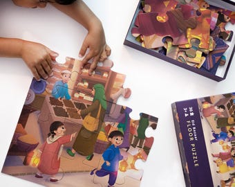 Eid Bazaar 36-Piece Floor Puzzle - Muslim Kid Activity