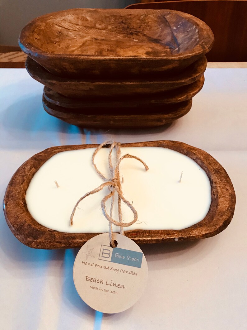 Dough Bowl Candle Soy Wax Candle Rustic Decor Hand Etsy