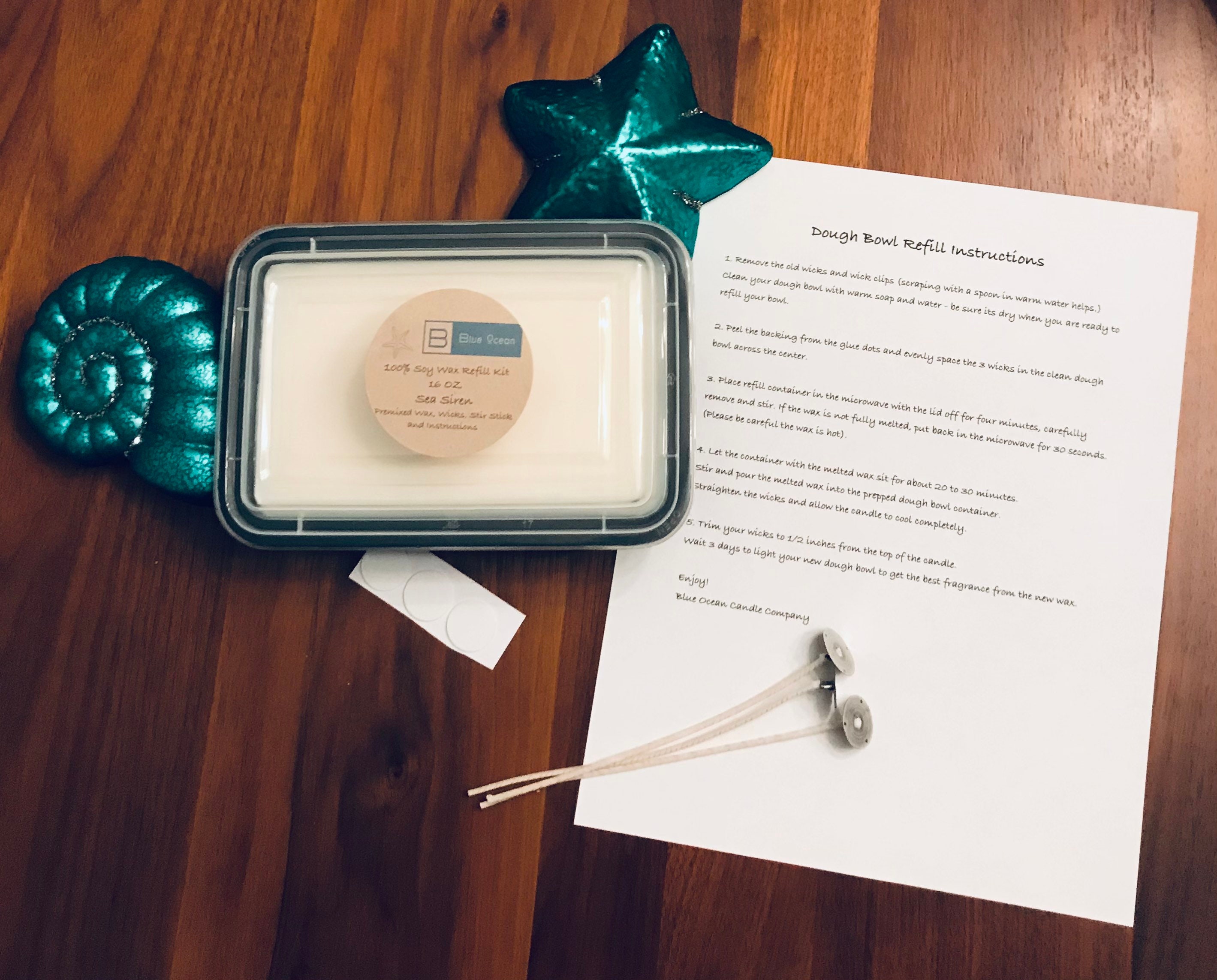 Dough Bowl/Container Candle Refill Kit 1 Lb 100 Soy Wax 3 Etsy