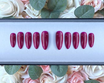 Press on Nails Purple Lilts | Autumn Purple | Glue on Fake Nails | False Nails | Custom Nails | Hand Painted Nails | Winter Red/Purple