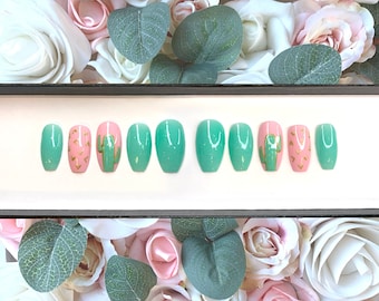 Mint Green Nails Etsy