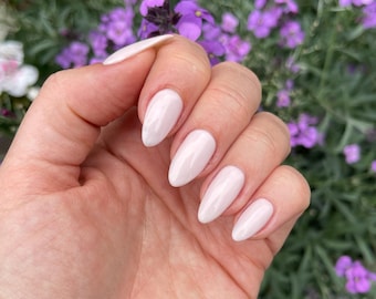 Blush Pink Glansiga Press On Naglar | Brudmanikyrset