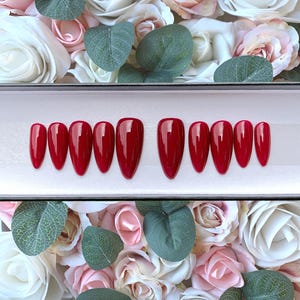 Press on Nails Red Berry | Stick on Nails | Glue on Nails | False Nails | Fake Nails | Press ons | Red Nails | Deep Red | Dark Red Press ons