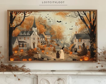 Samsung Frame TV Art, Fall Frame TV Art Halloween, Cozy Autumn Pumpkin Art, Fall Decor, Warm Tone Halloween Decor, Neutral Halloween TV Art