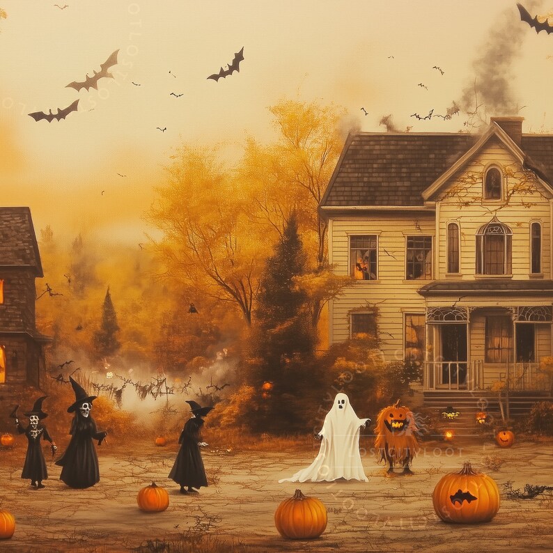 Ghost frame tv art cozy mood