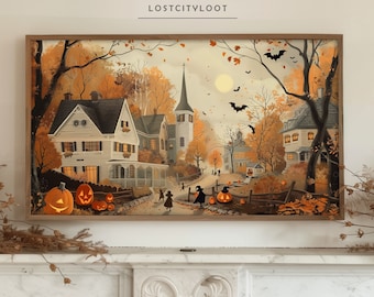 Samsung Frame TV Art, Fall Frame TV Art Halloween, Cozy Autumn Pumpkin Art, Fall Decor, Warm Tone Halloween Decor, Neutral Halloween TV Art