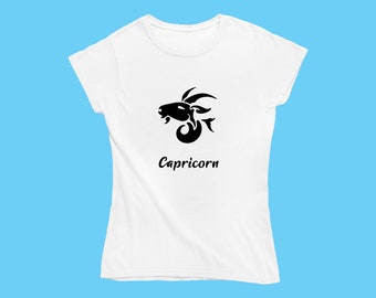 Zodiac Capricorn Birthday tshirt | Personalized Birthday Gifts for Her | Horoscope t-shirt | Glitter Fashion Astrology Shirt Designs