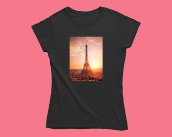Romantic Paris Eiffel Tower Sunset Photo T-shirt | The City of Love