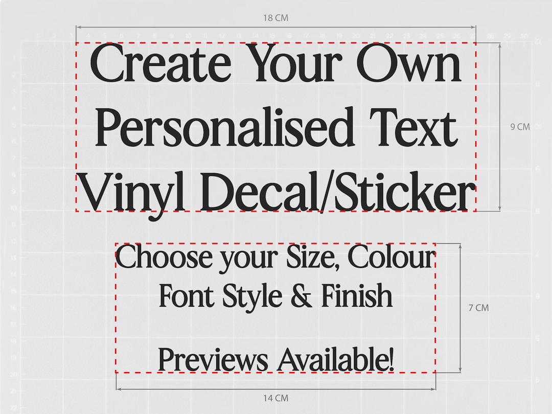 Sticker Building Example With Text Create Your Own Personalised Custom Vinyl Sticker Message Transfer ...