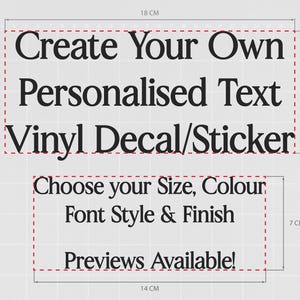 Créez votre propre transfert de message avec autocollant en vinyle personnalisé | Sticker texte personnalisé | DIY Couleurs Tailles de polices Texte