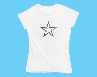 Unique Minimalist Spiral Glitter Star tshirt for her | Self Care Affirmations New Beginnings | Personalised Gift