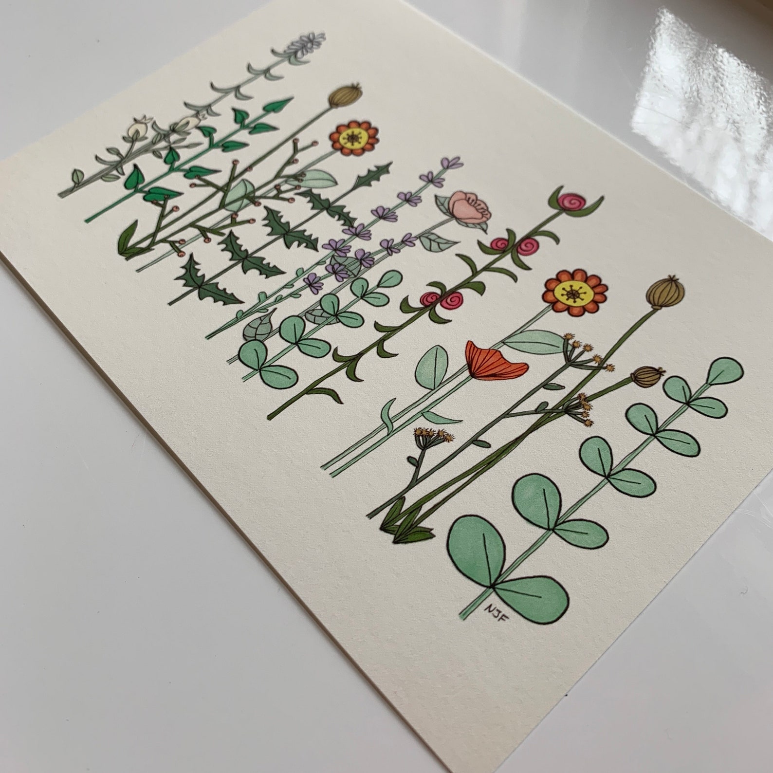 Flower Art Flower Art Print Flower Garden Marker Drawing - Etsy
