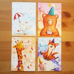 Set of 4 birthday cards