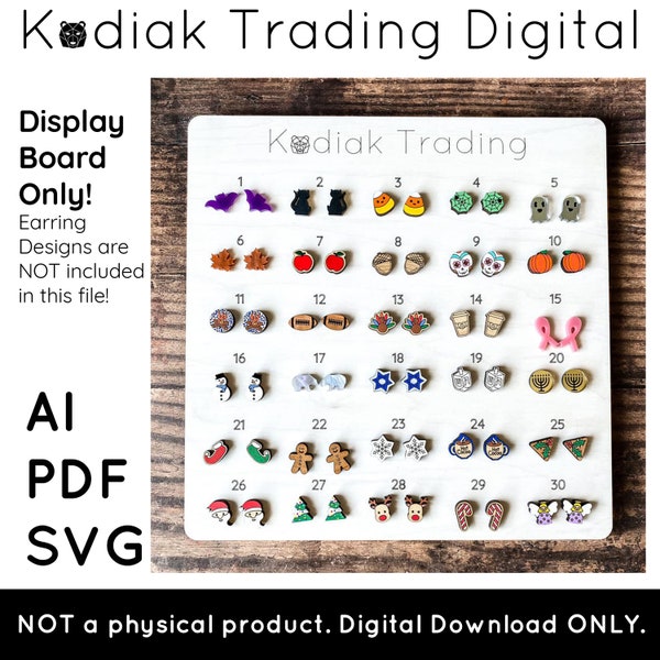 Stud Earring Event Display Board Organizer DIGITAL Download ONLY GlowForge Laser Cut File - No Physical Product!!!