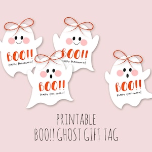 Boo Halloween Ghost Gift Tags, Printable Gift Tags, Favor Tags, Halloween Decor, Hang Tags, Boo decor, Treat Bag Tags, Spooky