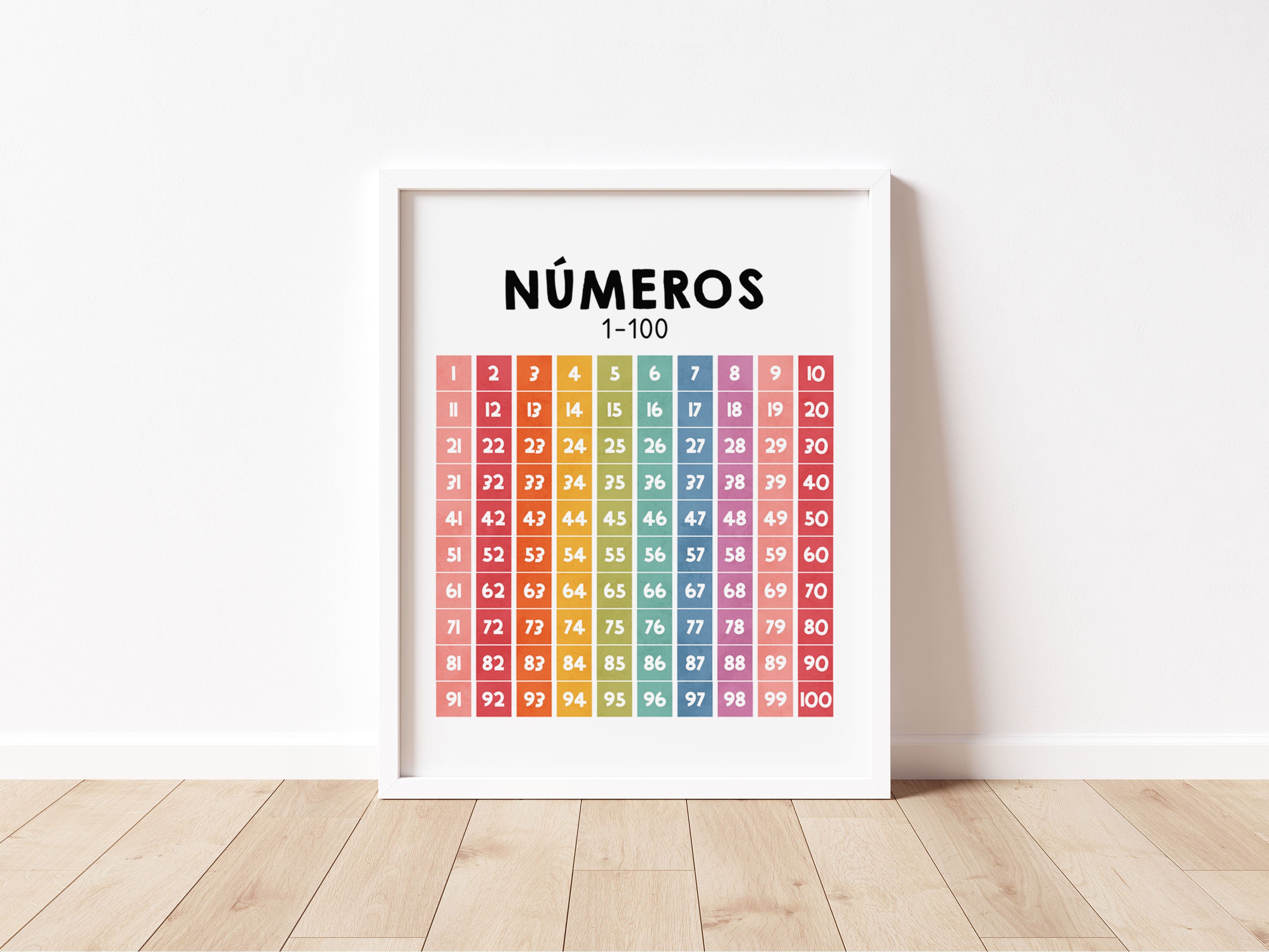 1pc Spanish Language Non-woven Time Education Poster,hd Printed Oil  Painting Cloth Material Kindergarten Wall Art ,children's Early Education  Learning