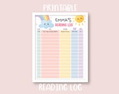 Printable Reading Log Home School Reading Log Rainbow Reading Log Kids Reading Record Reading Chart Home School Reading Log Instant Download