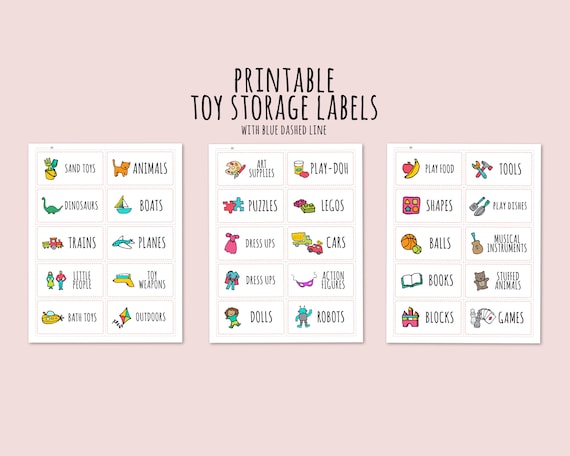 30 étiquettes de rangement de salle de jouets pour enfants