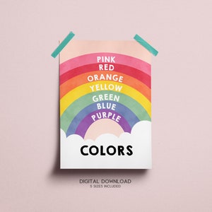 Rainbow Colors Educational Print- Classroom Wall Decor, Learning Homeschool Print, Kids Room Art, Montessori, Digital Download image 2