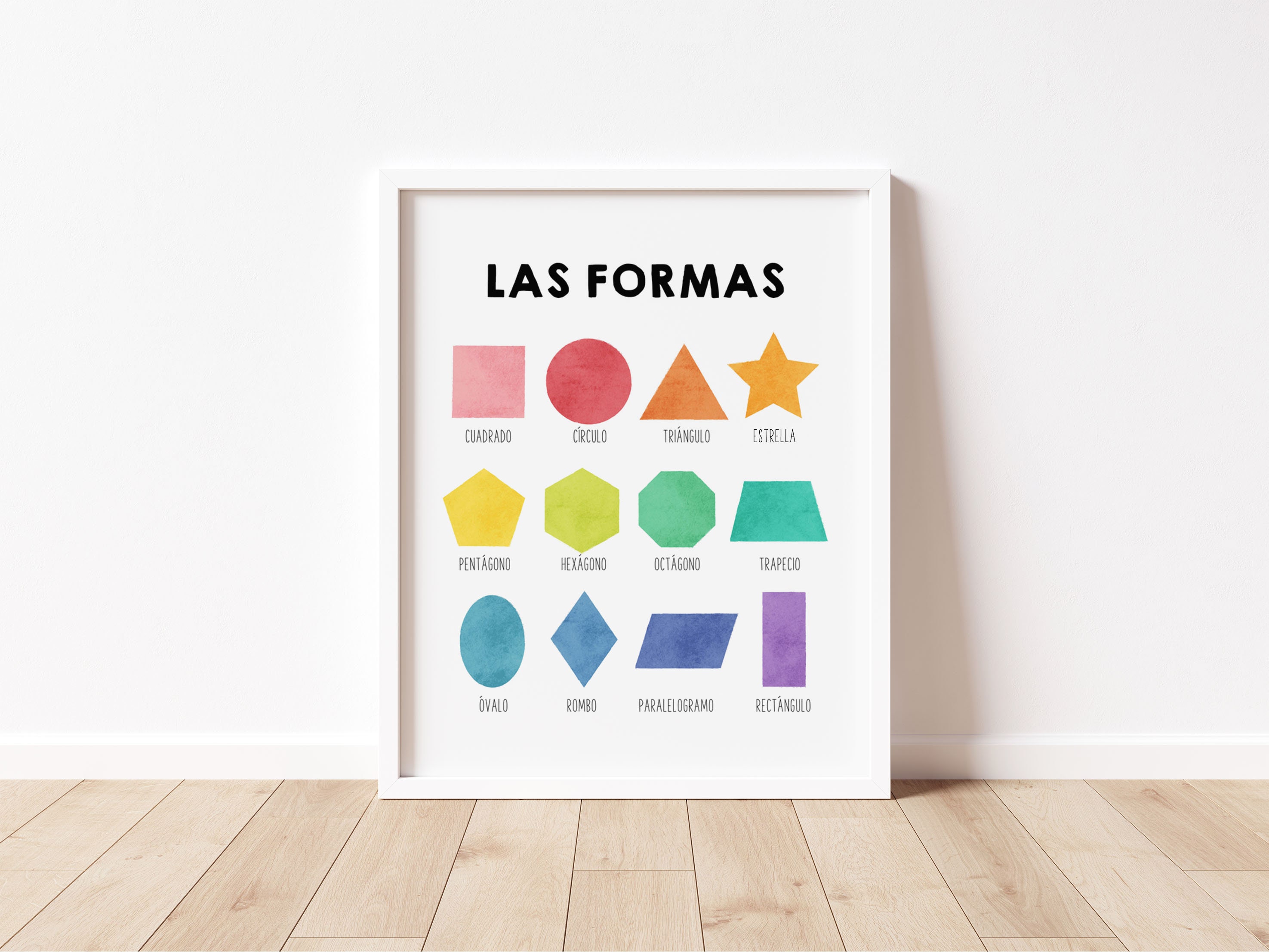 AAHARYA Educational Poster Spanish Language Knowledge Children Canvas Print  Art (5) Canvas Painting Wall Art Poster for Bedroom Living Room Decor