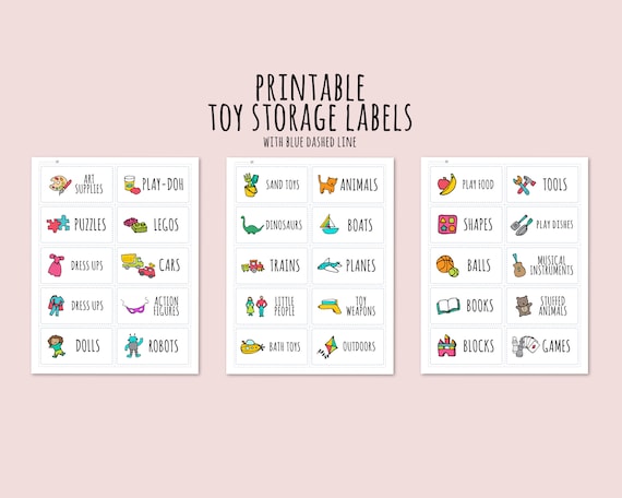 30 Étiquettes de rangement de salle de jouets pour enfants Étiquettes  dorganisation imprimables bleu -  Canada