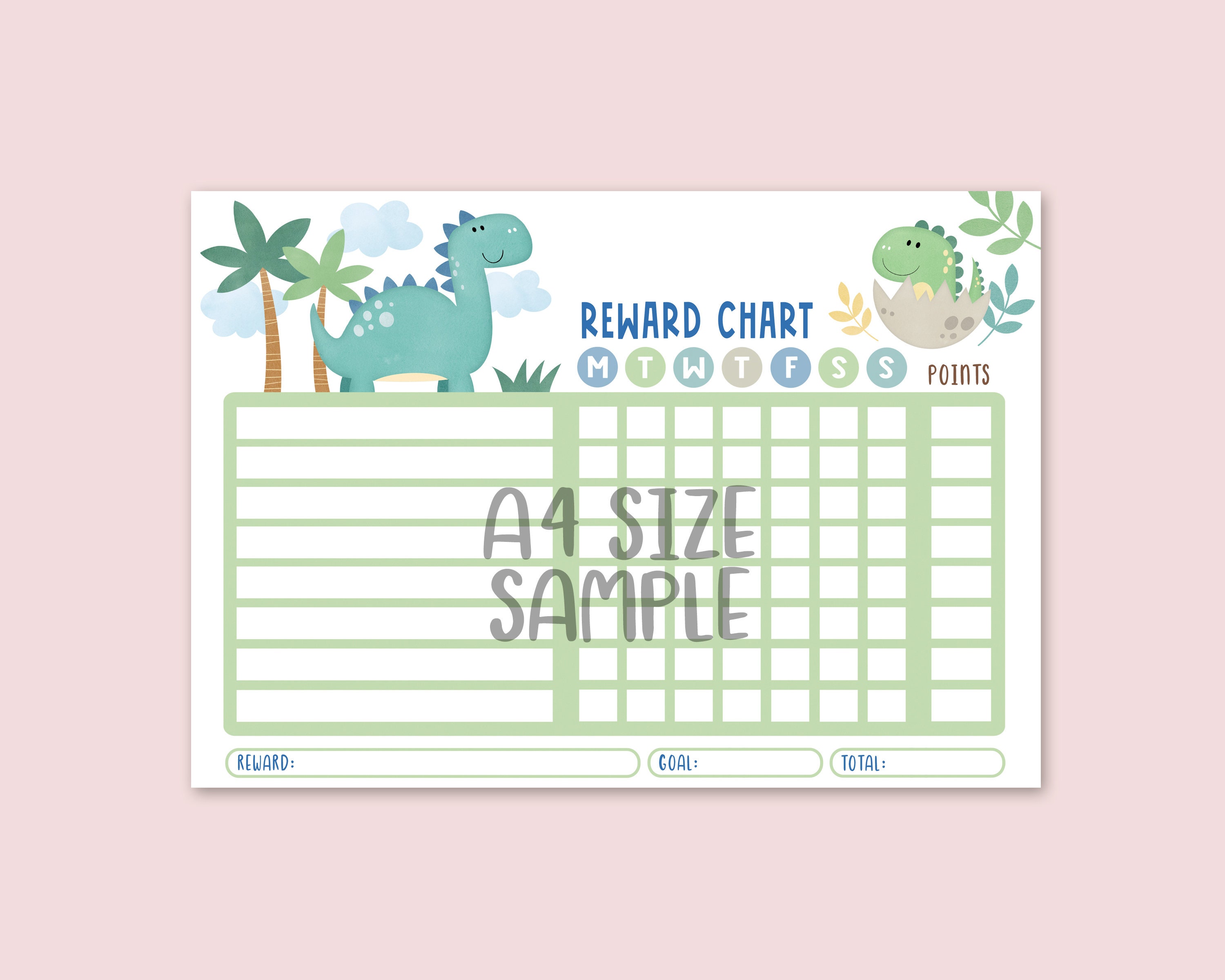 Dinosaur Printable Reward Chart for Kids Chore Chart for Boys - Etsy