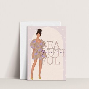 Pastelkleurkaart "You Are Beautiful"-wenskaart, motiverende boodschap, inspirerende kunst, vriendschapskaart, zelfliefde, aanmoediging