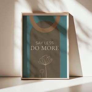 Doe meer motiverende kunstprint, kunstwerk voor op kantoor, inspirerende muurkunst, citaten voor zelfverbetering, digitale kunstafdruk, inspiratie