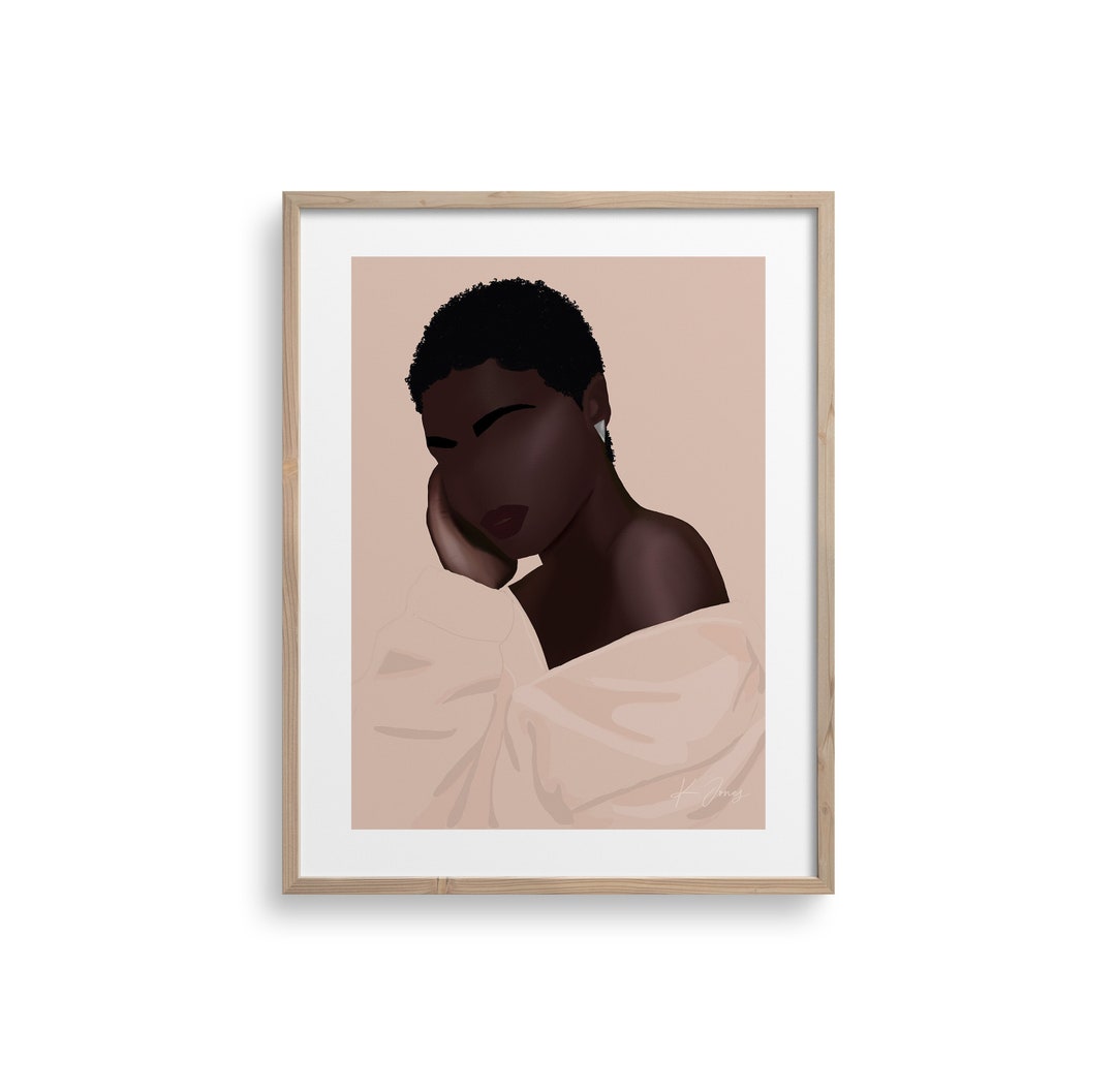 Woman Illustration Print Black Woman Art Fashion - Etsy