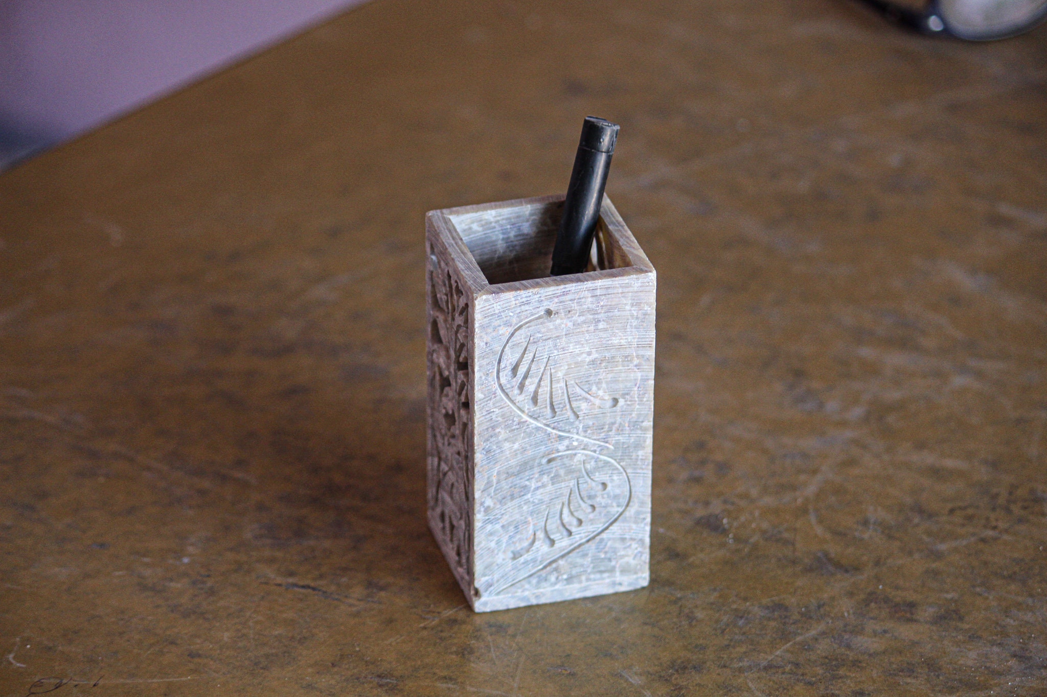 MARBLE INLAY PEN stand Etsy