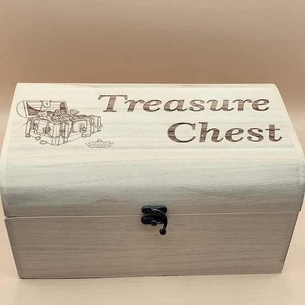 30cm Wooden Treasure Chest