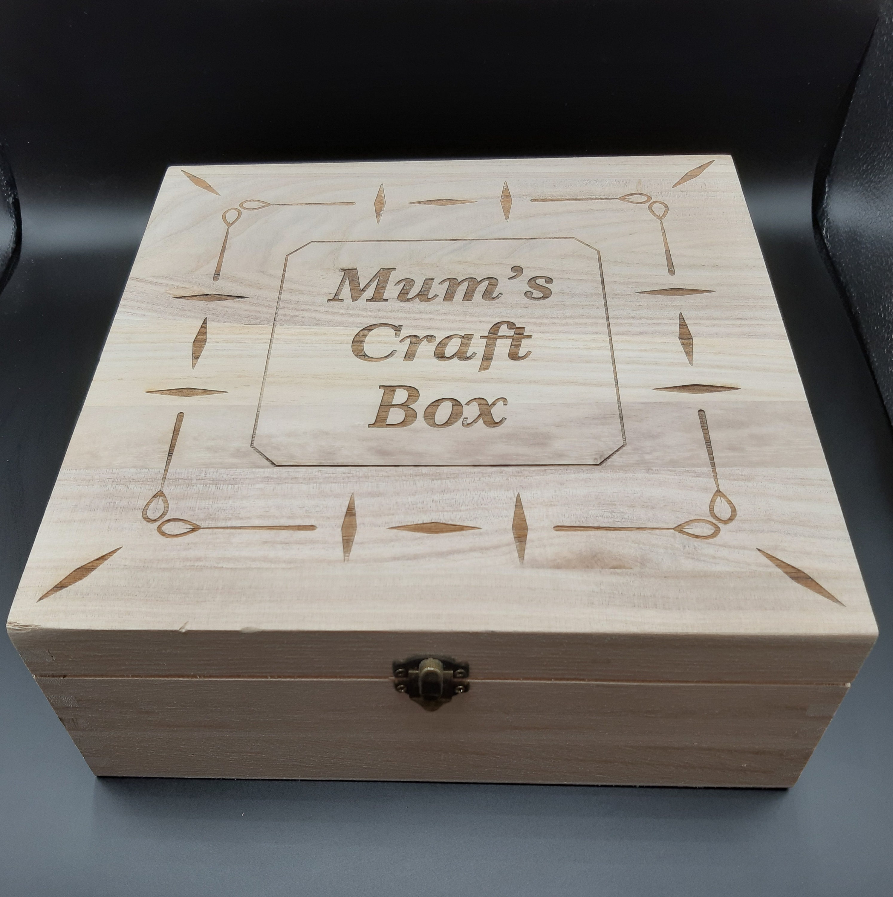 Personalised Craft Box on a 28cm Square Wooden Box Etsy