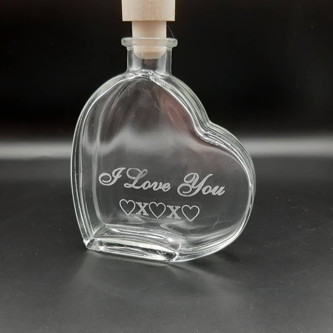 200ml Heart Shaped Glass Bottle with Etsy